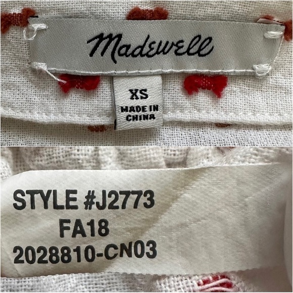 Madewell Blouse Ruffle-Hem Wrap Top in Clipdot White Multicolored XS - Picture 8 of 13